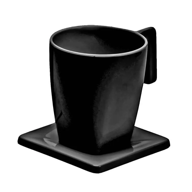 JVD Black 200ml Maestro Tray Cup and Saucer